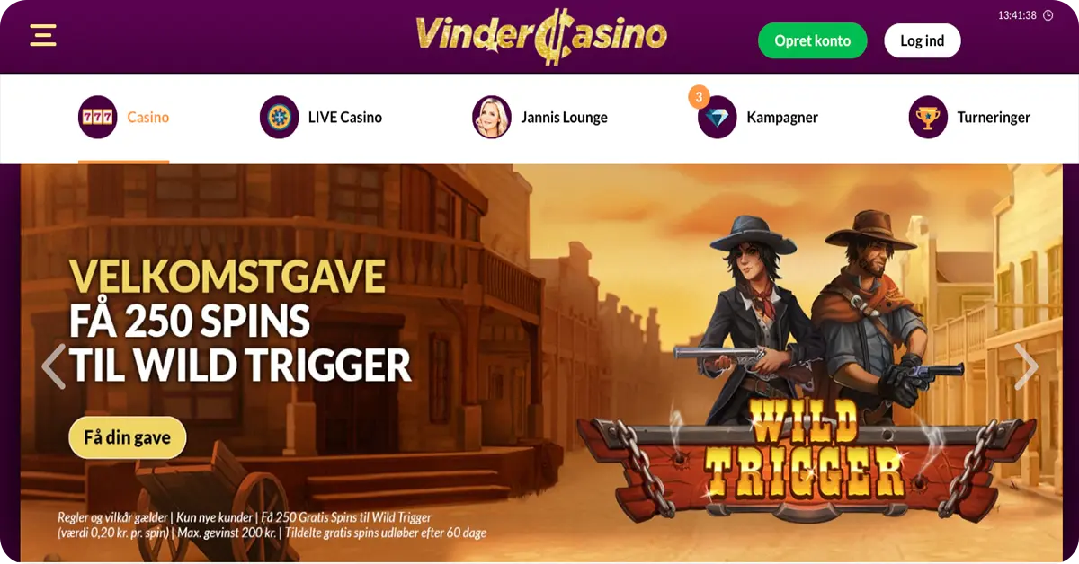 VinderCasino - 250 gratis spins til Wild Trigger