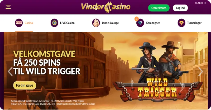 VinderCasino - 250 gratis spins til Wild Trigger