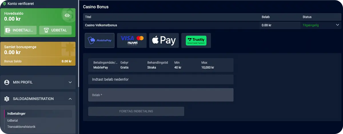vbet indbetaling