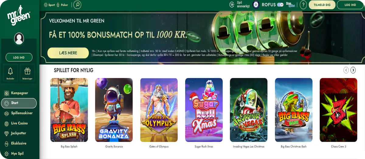 MrGreen - Mandags free spins til eksisterende kunder