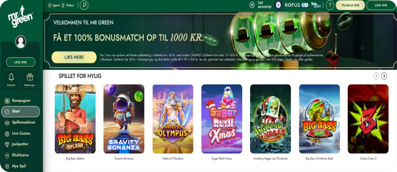 MrGreen - Mandags free spins til eksisterende kunder