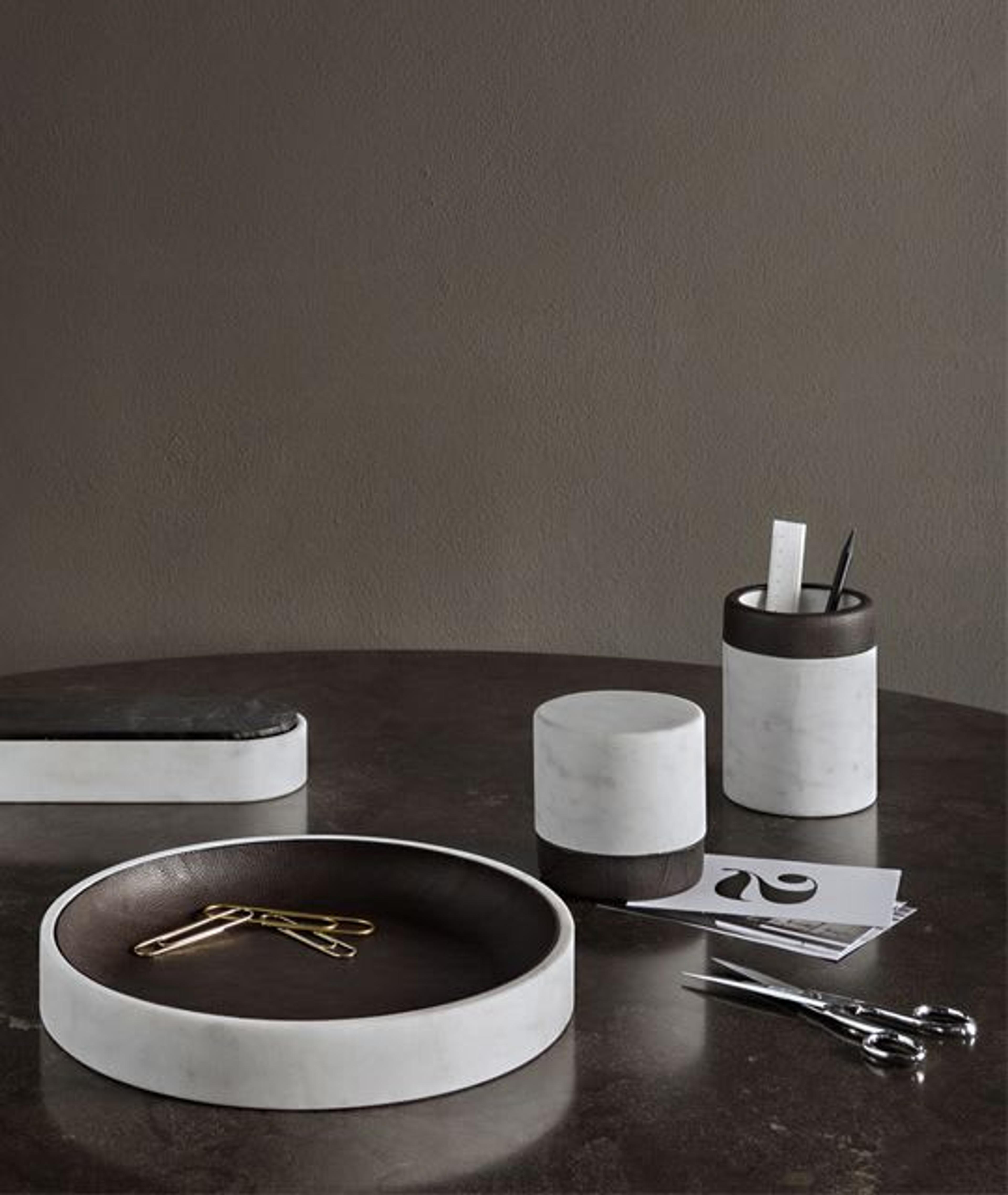 Marble and leather desk accessories by Salvatori