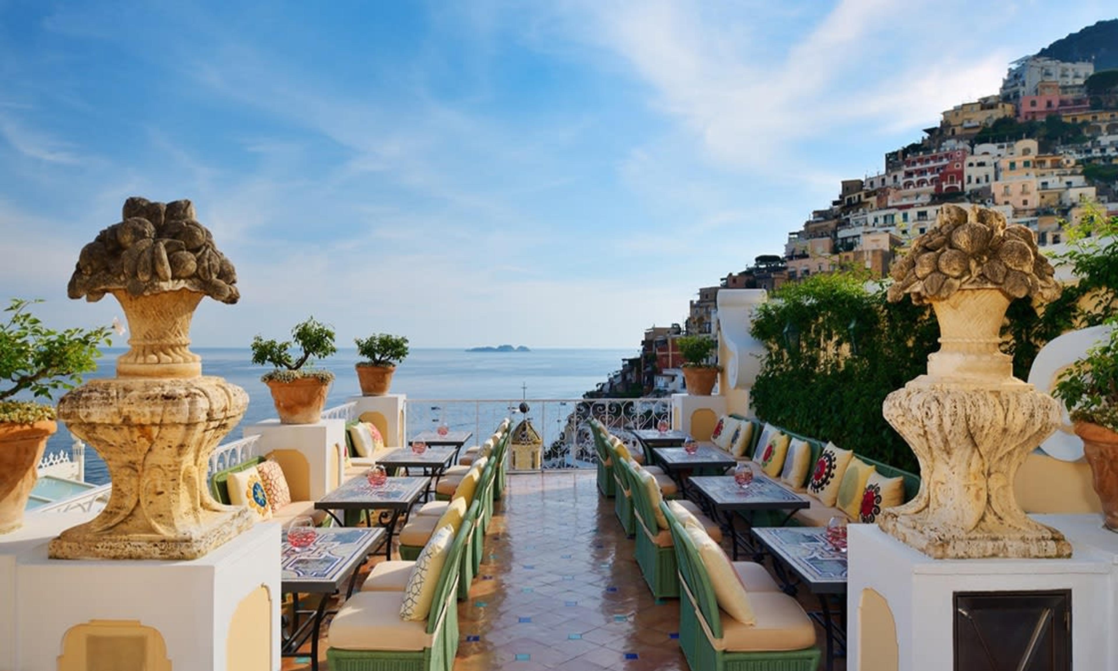 Le Sirenuse magic terrace with a stunning sea view