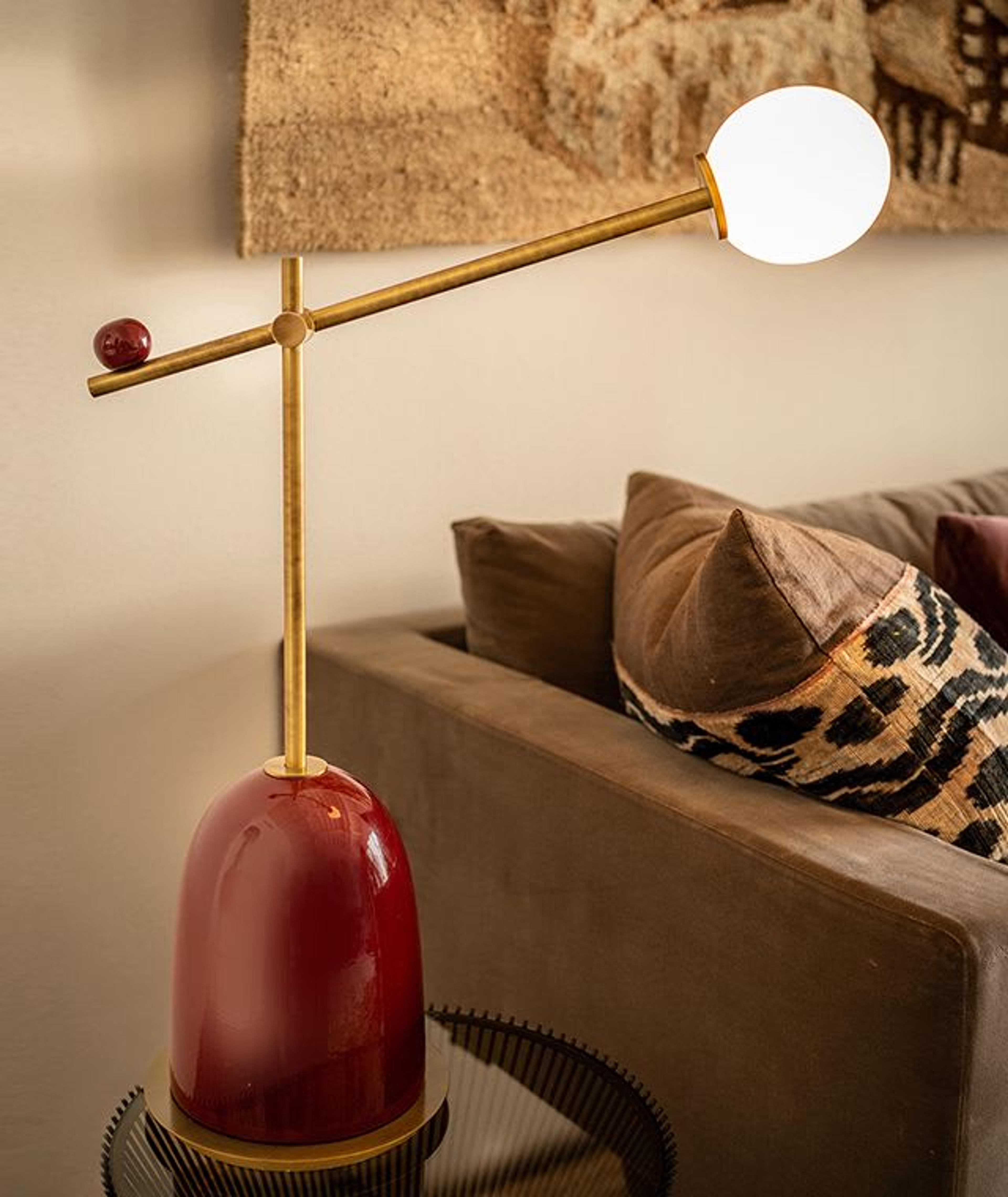 Pins Burgundy Table Lamp by Marioni