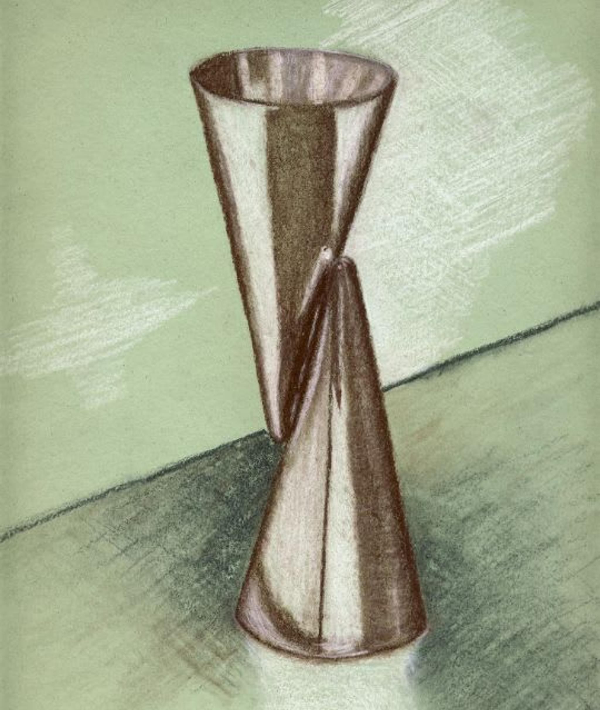 Dibujo de una flauta de plata Cascamondo de Enrico Zanetto