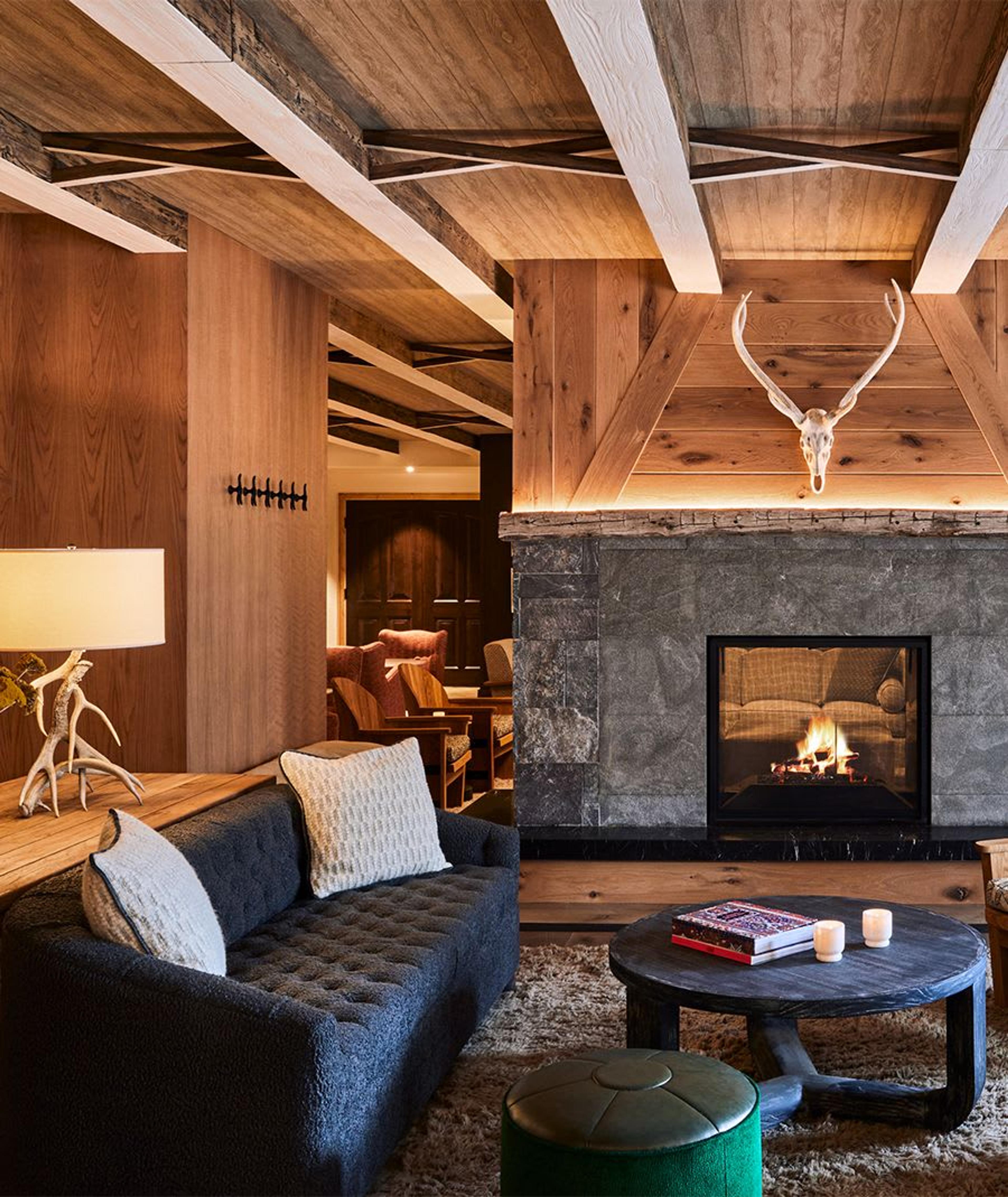 Madeline Auberge Resort, Timber Room Fireplace