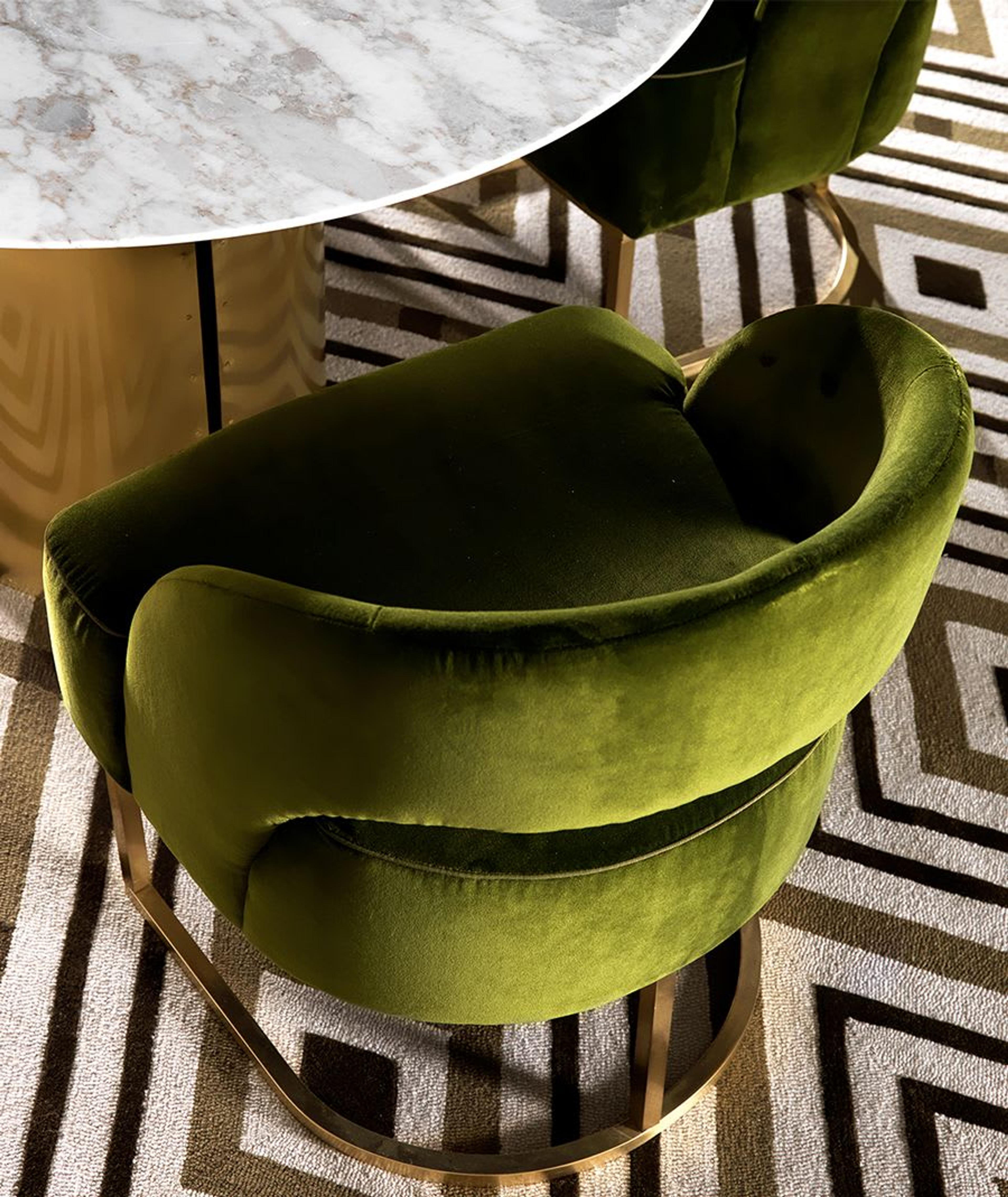 Badari's Art Deco-inspired Danu chair in deep green velvet
