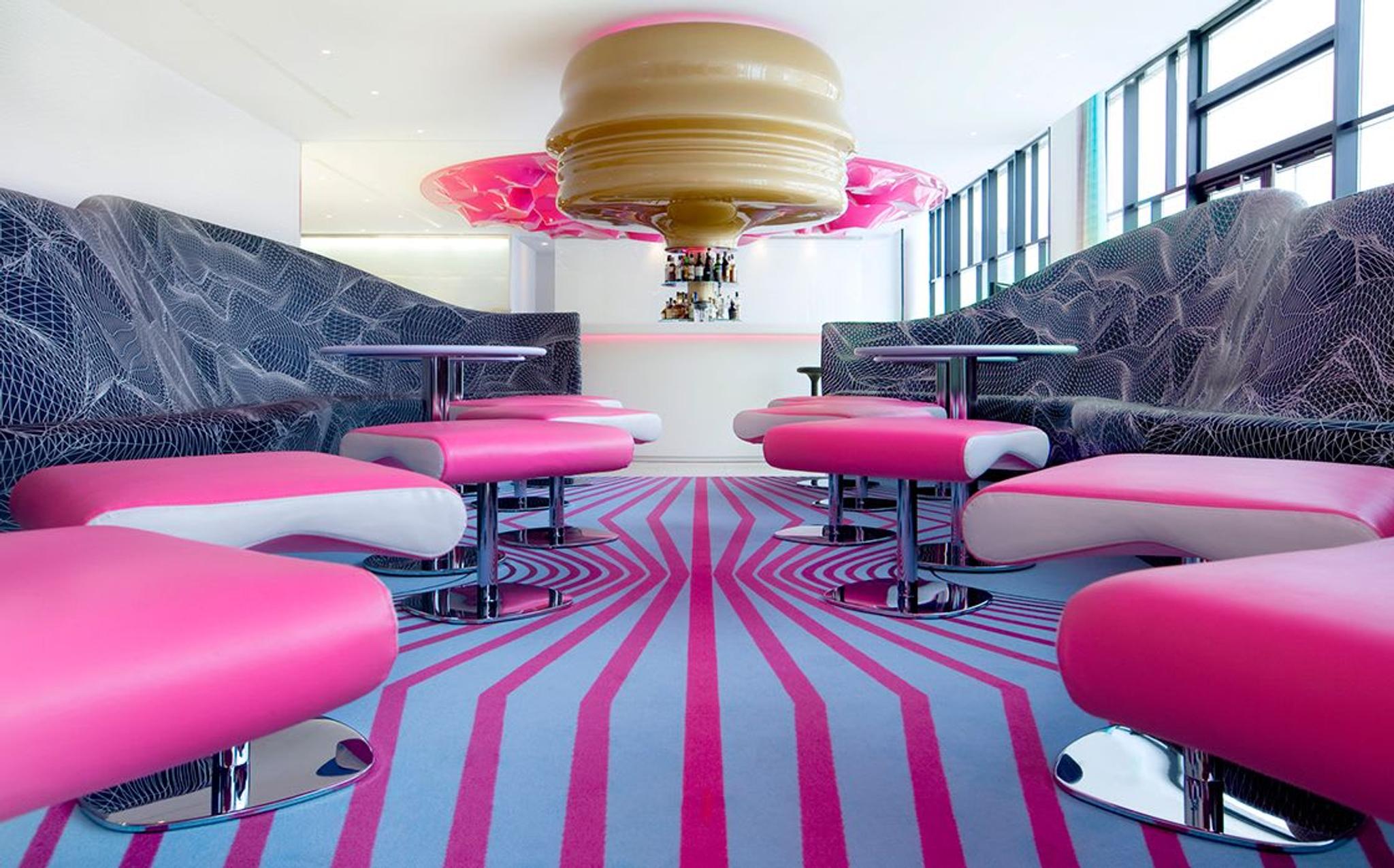 Nhow Berlin Hotel interiors designed by Karim Rashid and Sergei Tchoban