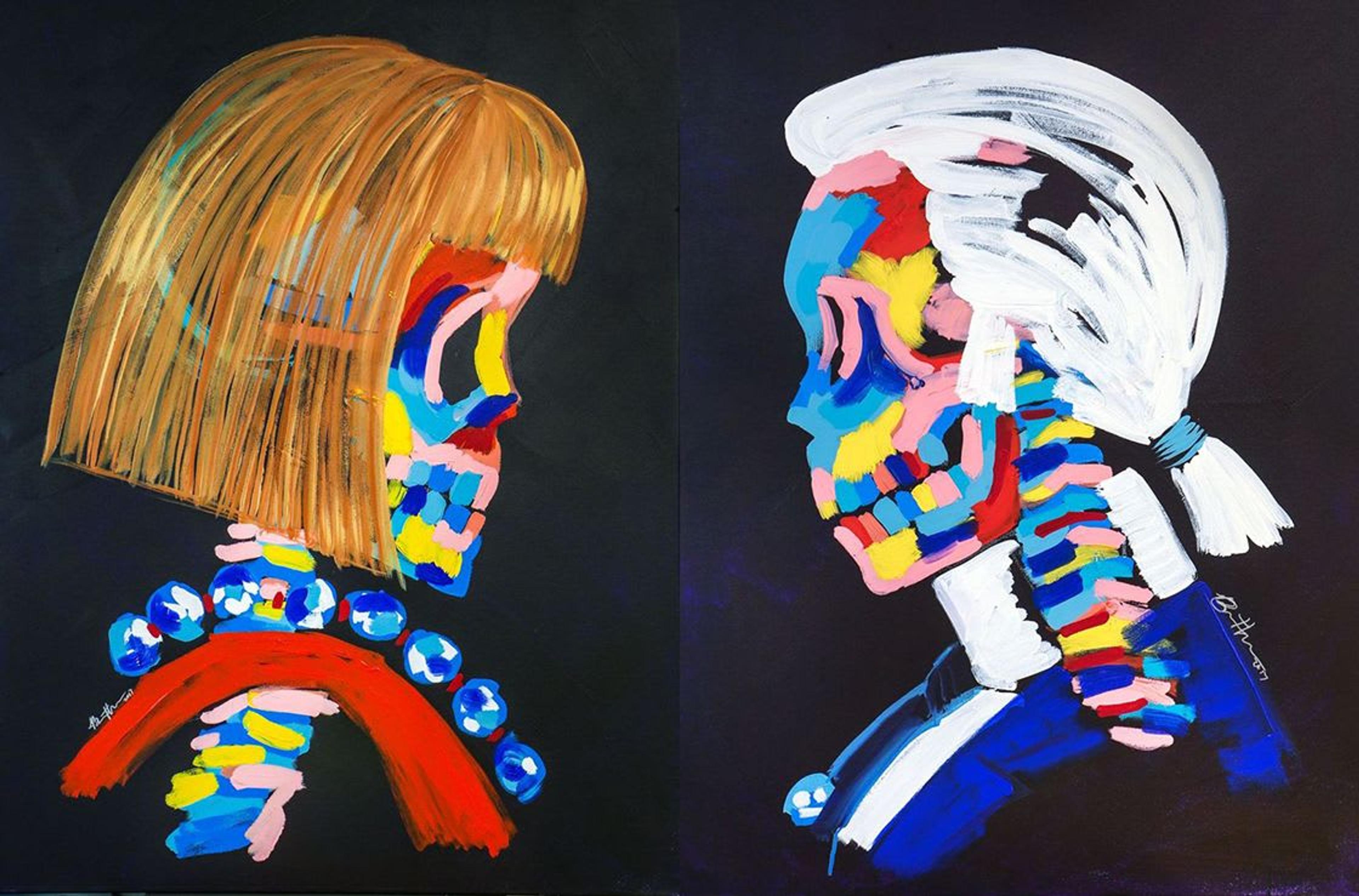 Karl Lagerfeld et Anna Wintour par Bradley Theodore. The Second Coming, Galerie Maddox.
