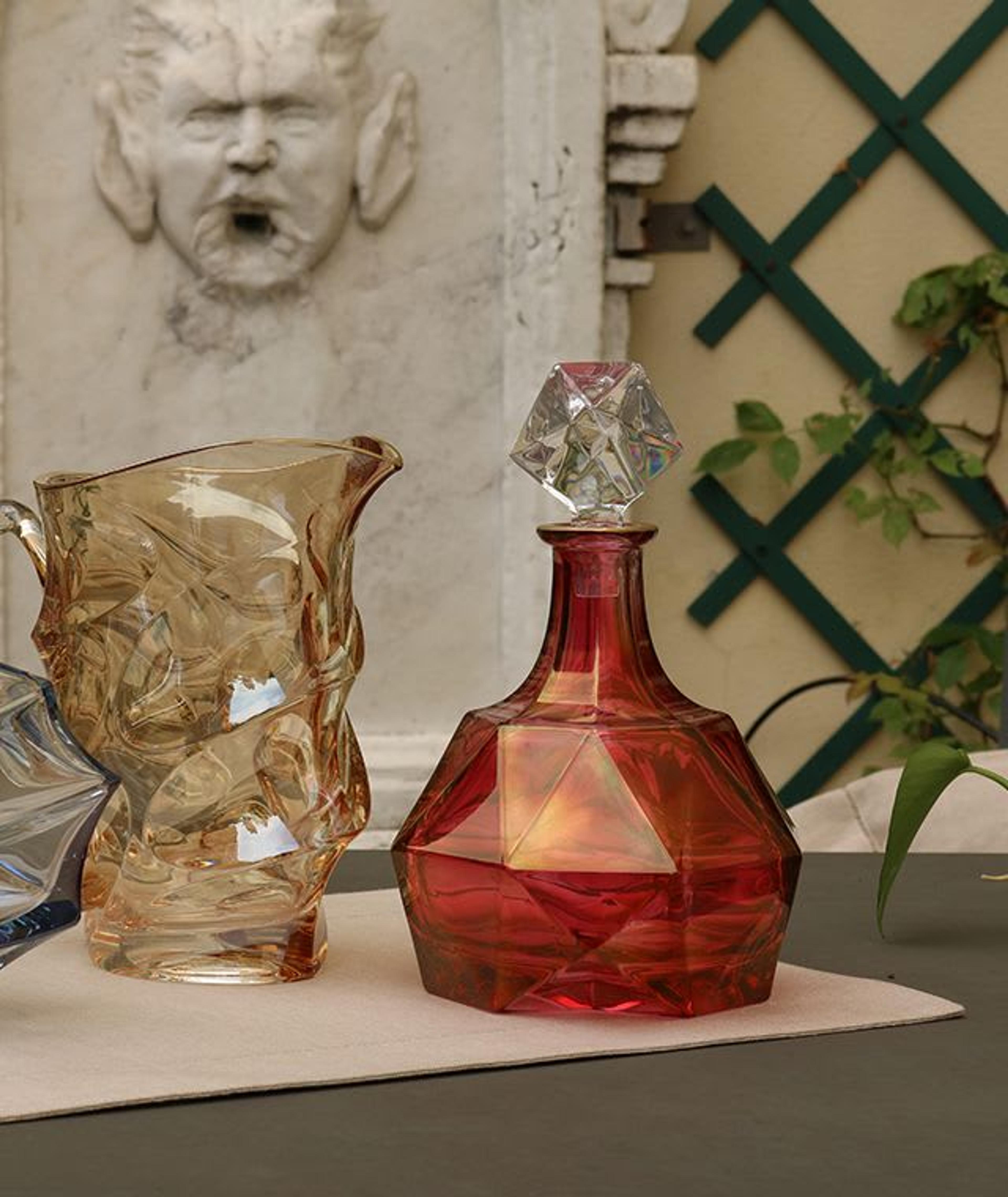 Diamante Ruby Bottle by Griffe Montenapoleone by Vetrerie di Empoli