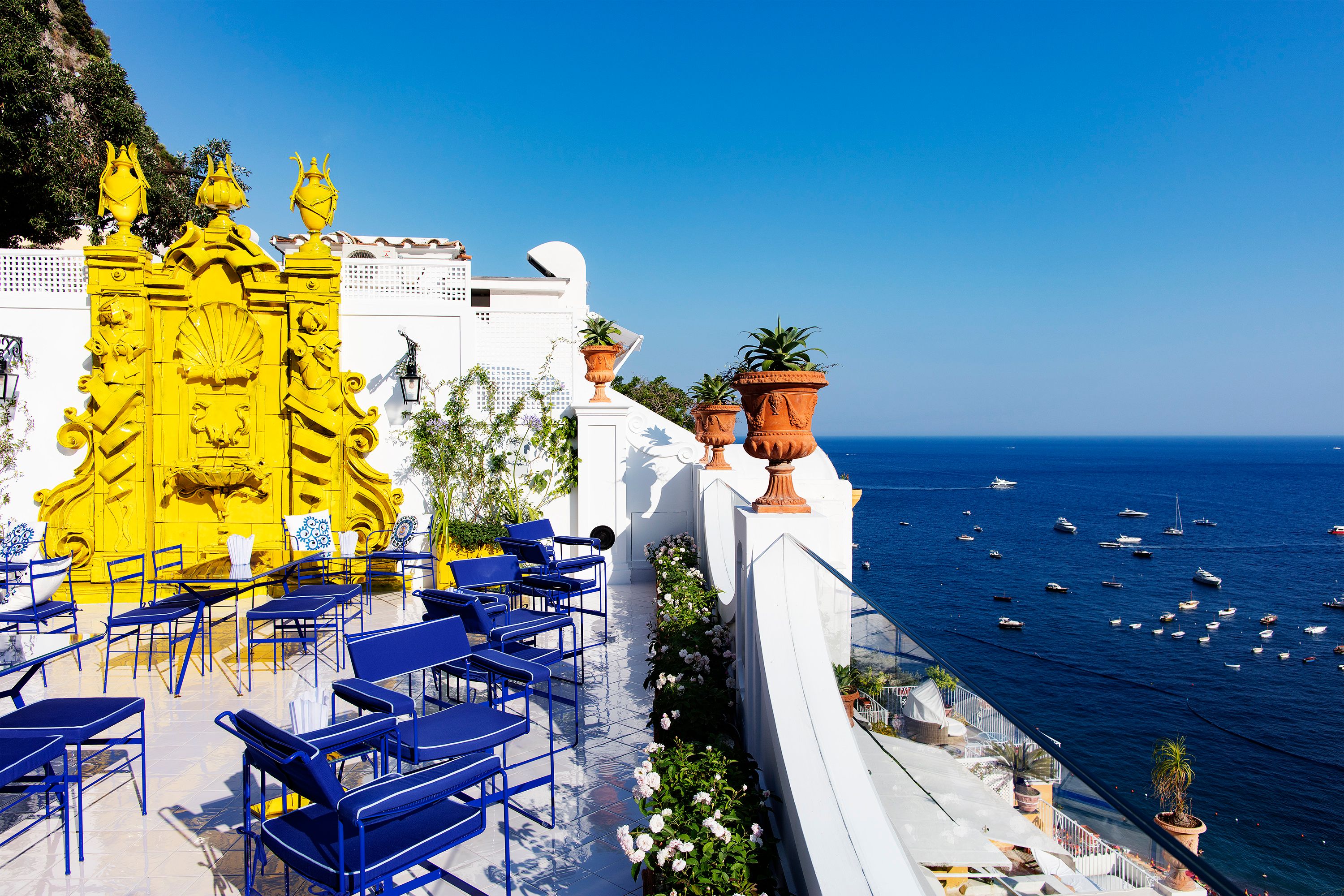 Blick auf die Amalfiküste von Le Sirenuse