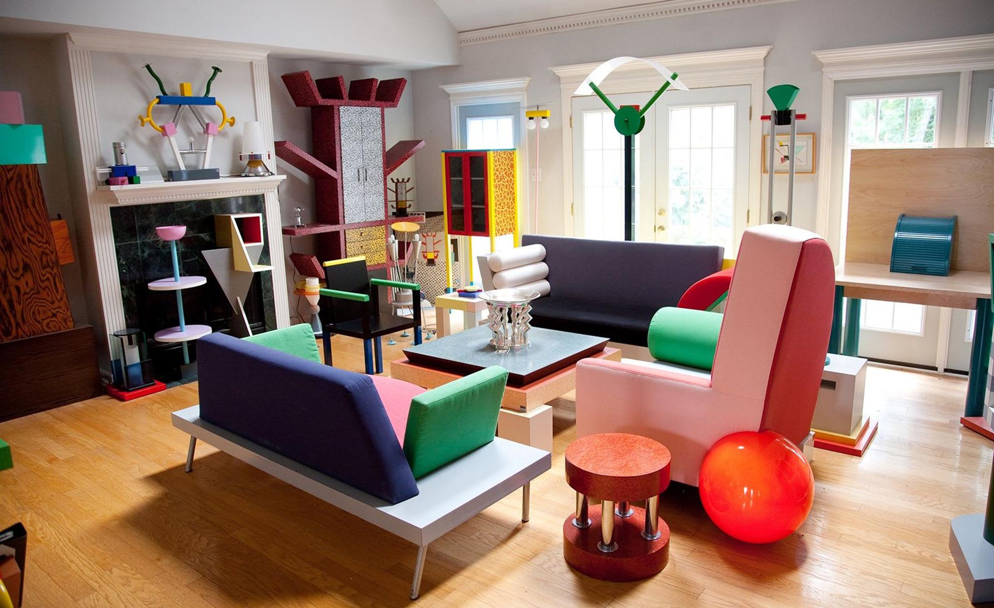 View of Dennis Zanone home, who owns one of the most famous collections of Memphis design.