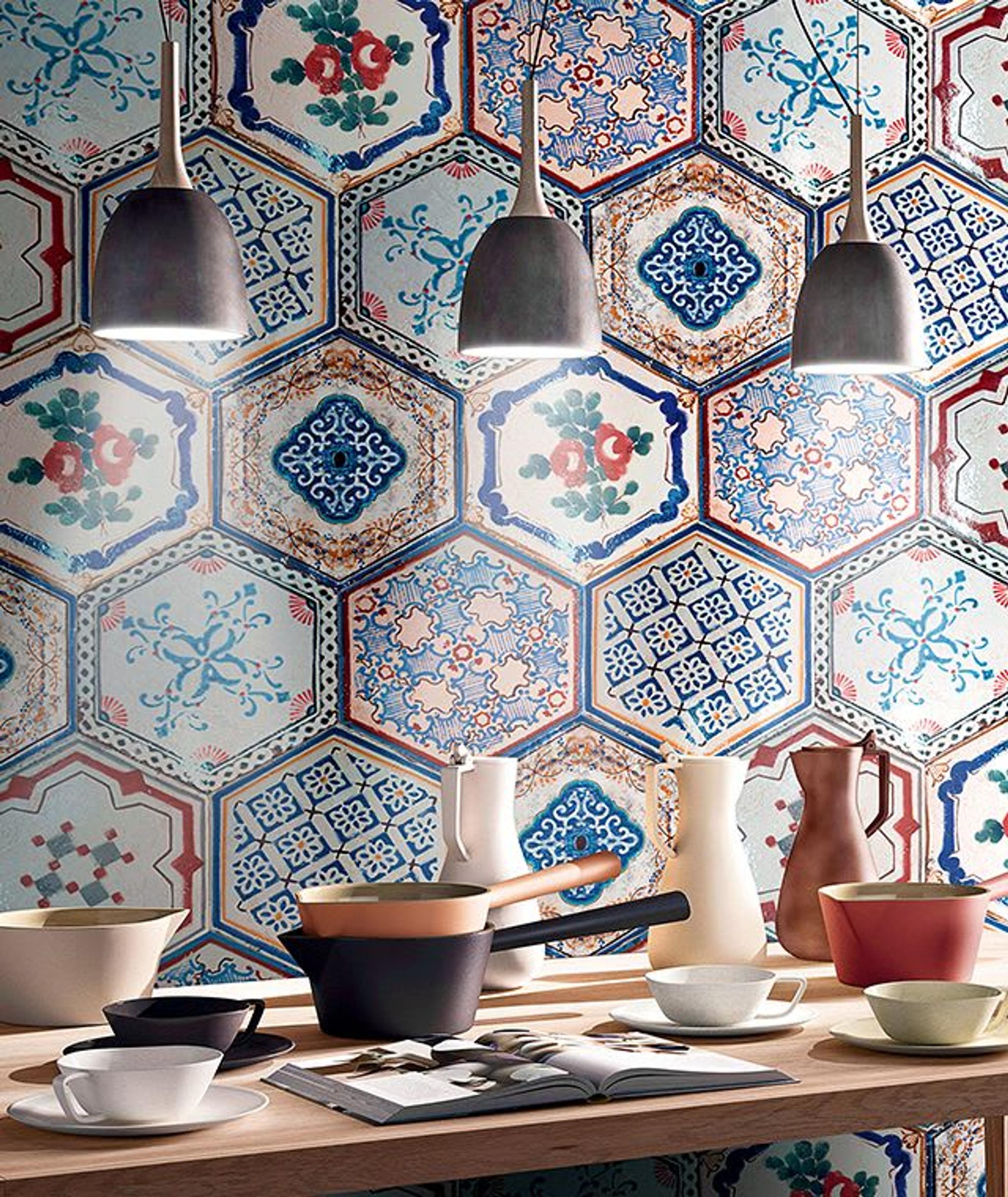 Esagona Maiolicato Set of 6 Tiles by Cerasarda