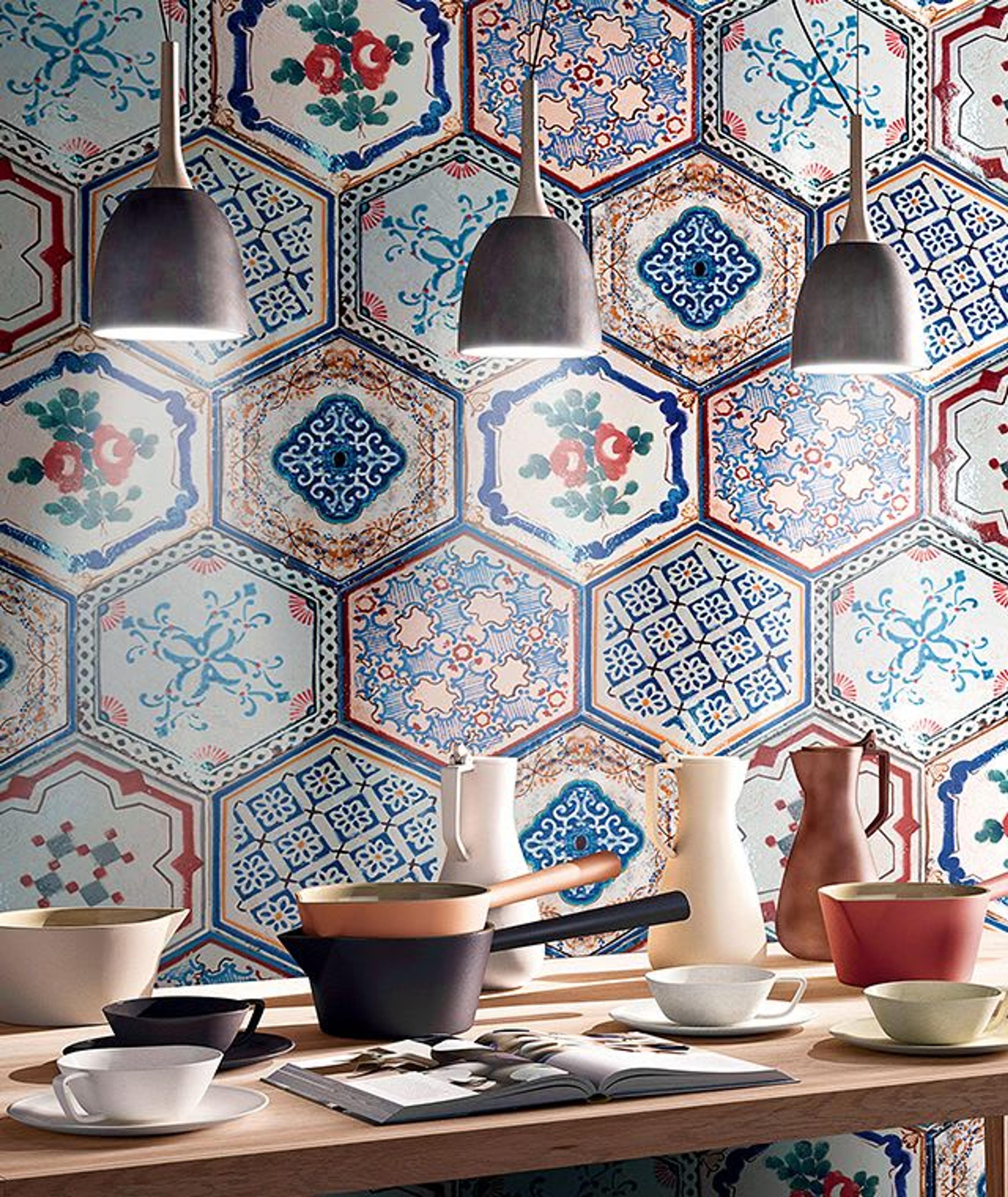 Esagona Maiolicato Set of 6 Tiles by Cerasarda