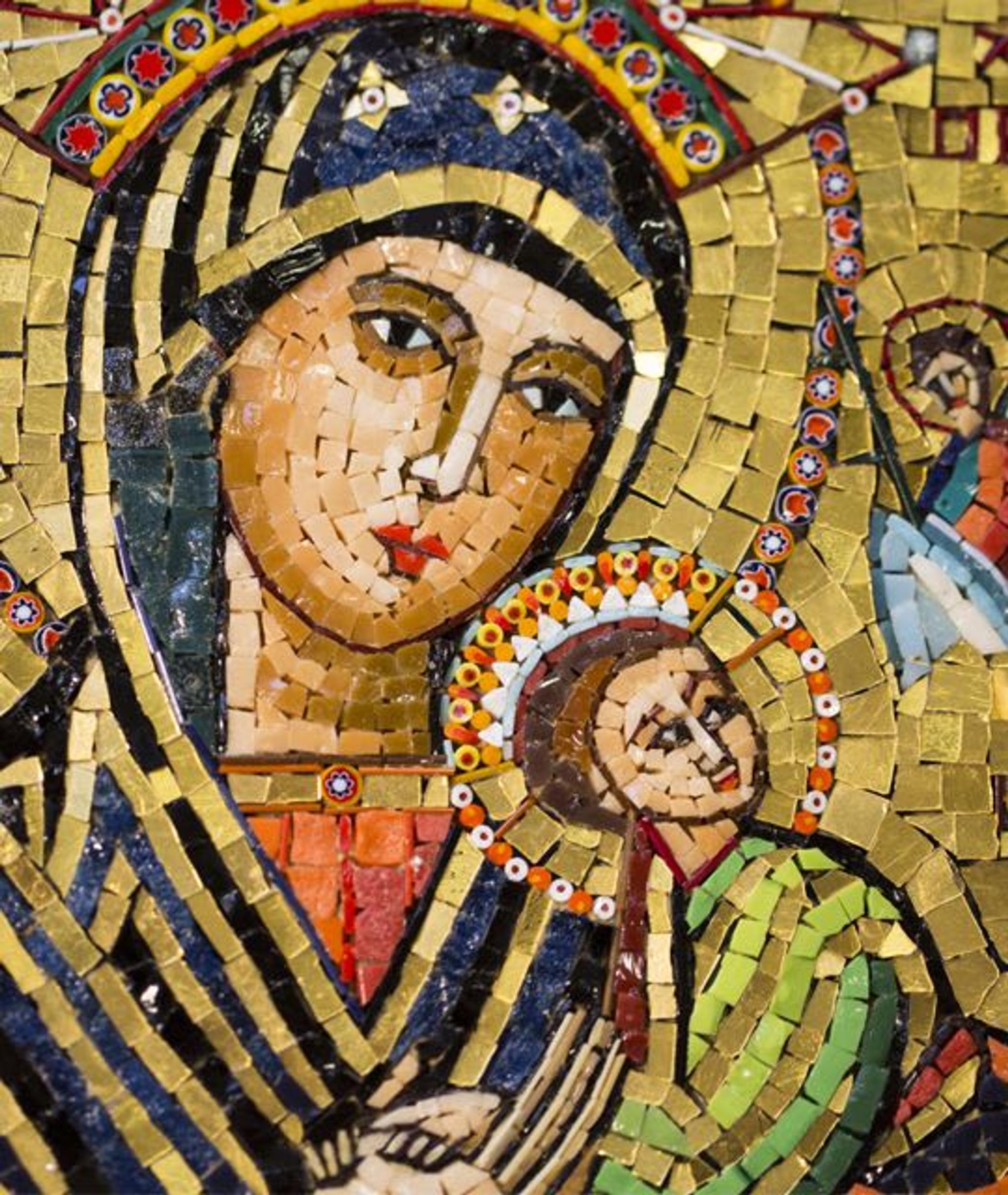 One-of-a-kind mosaics are fully handcrafted in the workshop. 