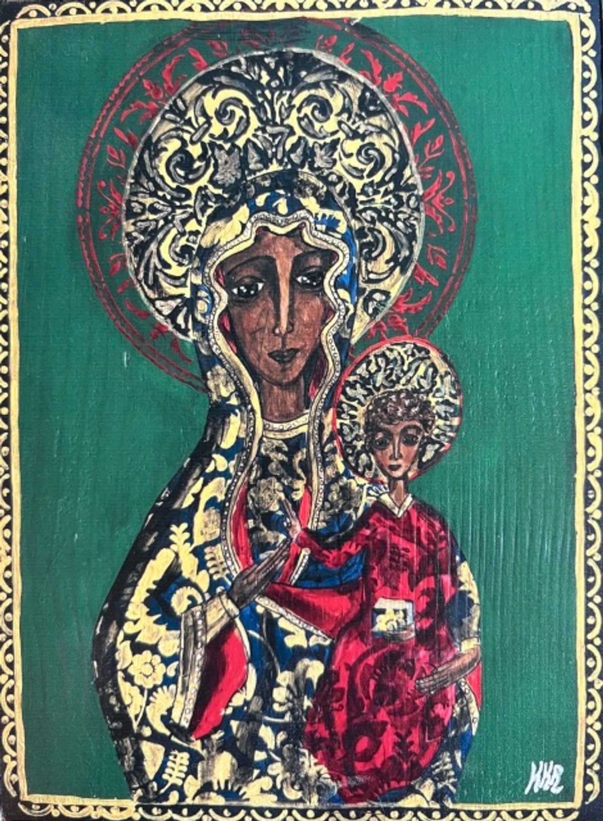 Madonna na zielonym tle