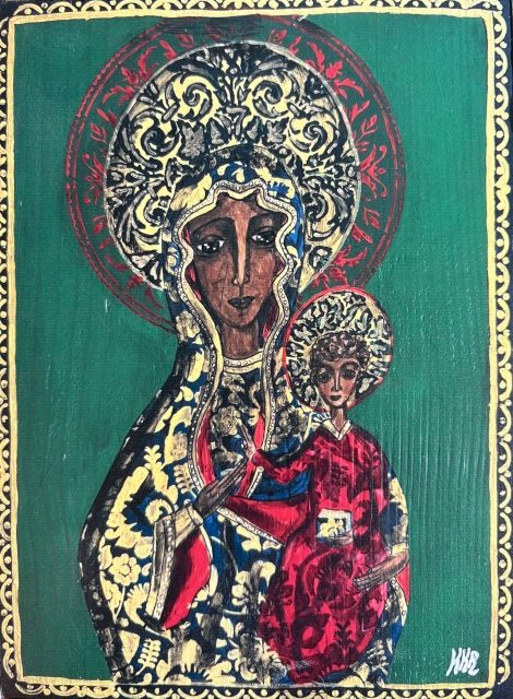 Madonna na zielonym tle