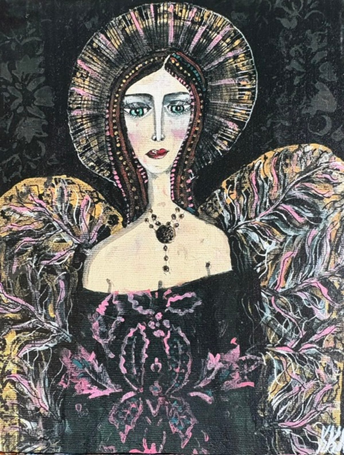 Obraz aniola na ciemnym tle