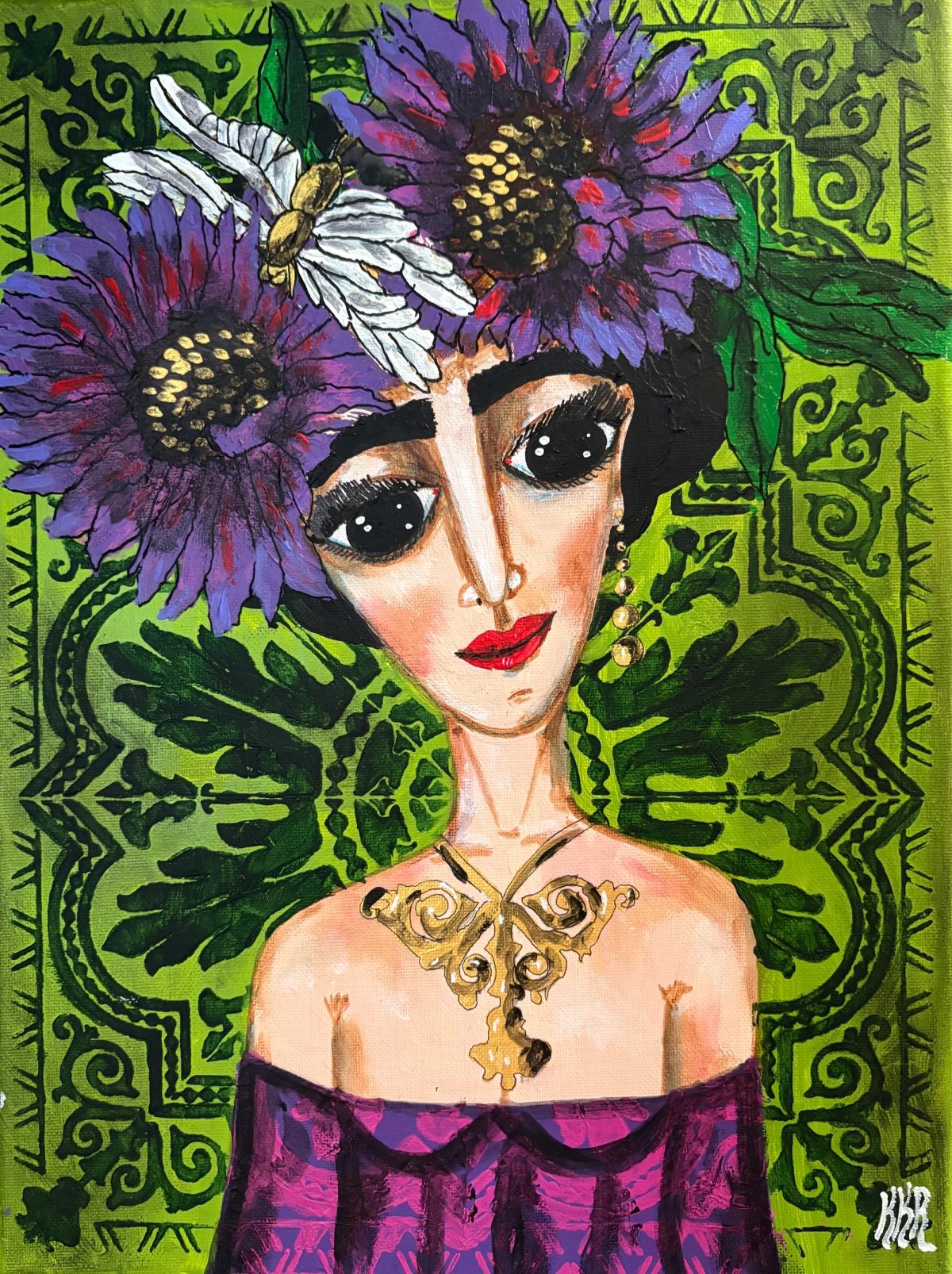 Frida na zielonym tle