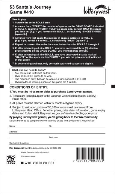 $3 Santa's Journey front ticket preview
