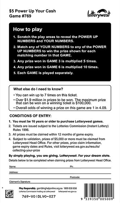 Power Up Your Cash back ticket preview