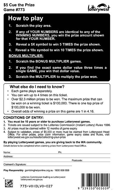 $5 Cue the Prize back ticket preview