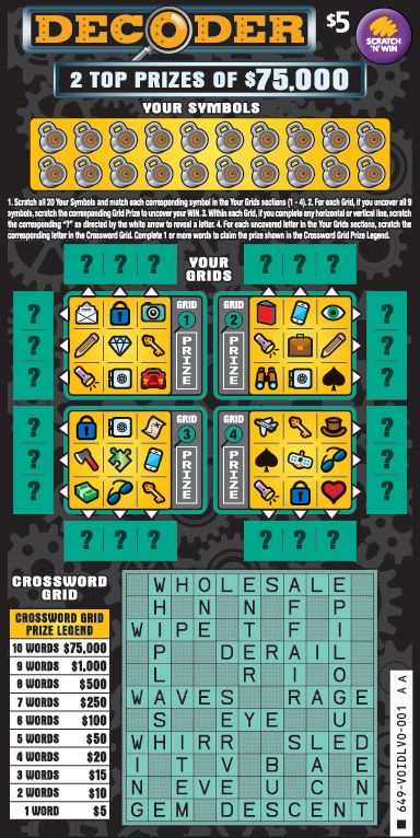 $5 Super Word Play front ticket preview