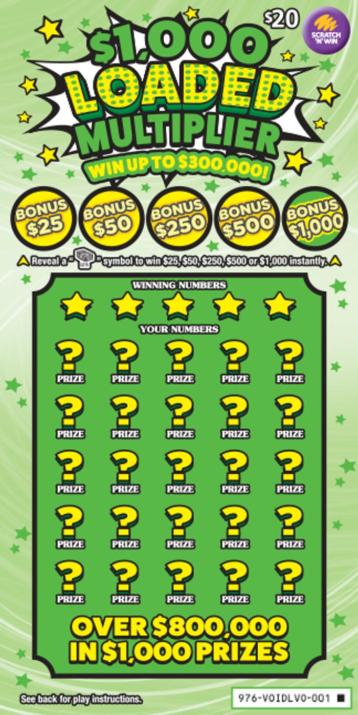 $1,000 Loaded Multiplier front ticket preview