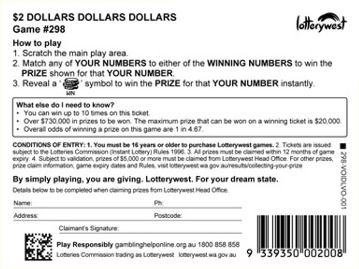 Dollars Dollars Dollars back ticket preview