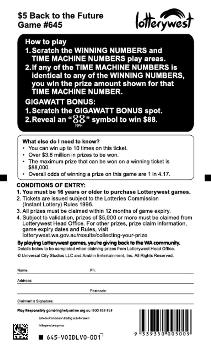 Back to the Future back ticket preview