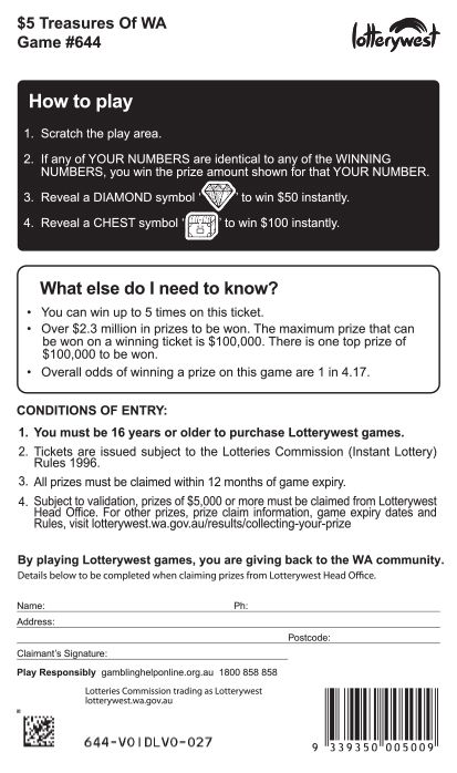 Treasures of WA back ticket preview