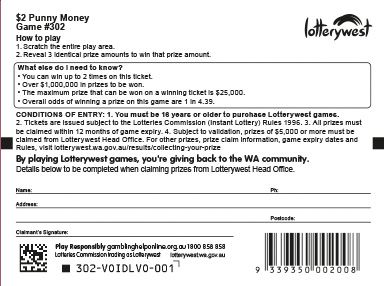 Punny Money back ticket preview