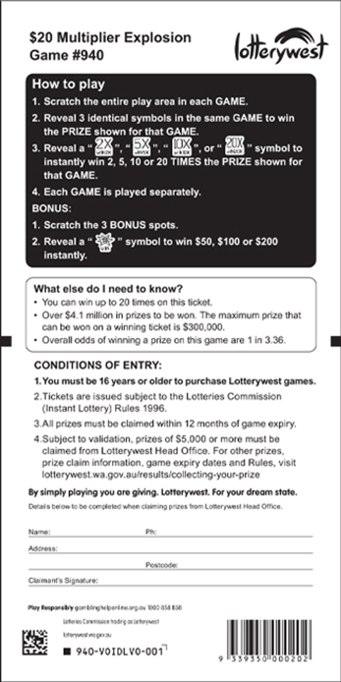 Multiplier Explosion back ticket preview