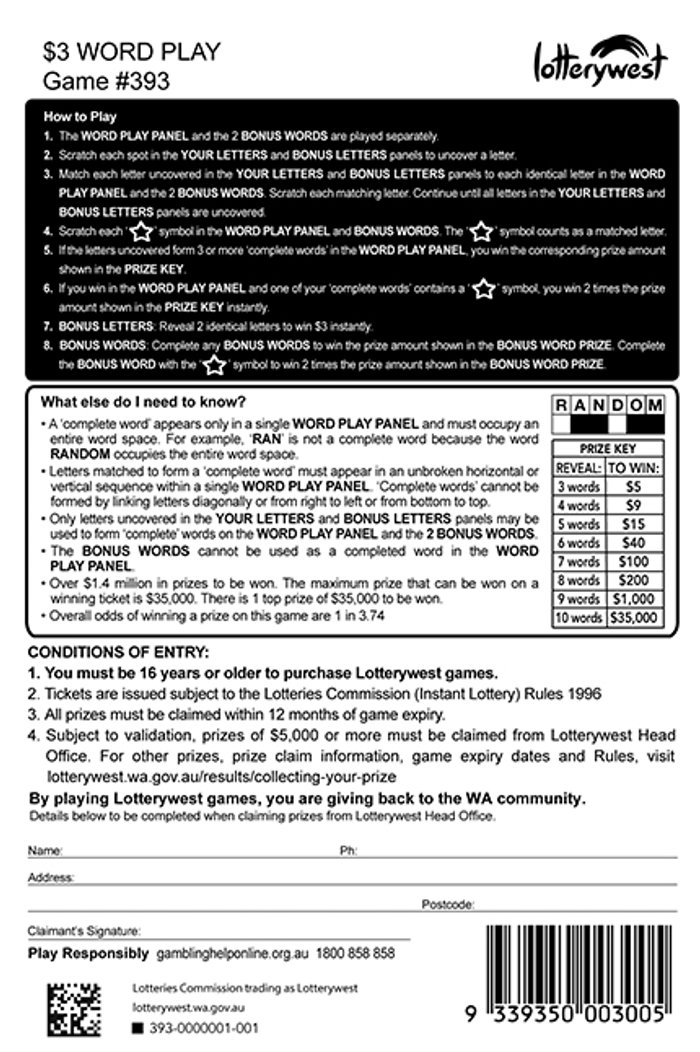 Word Play back ticket preview