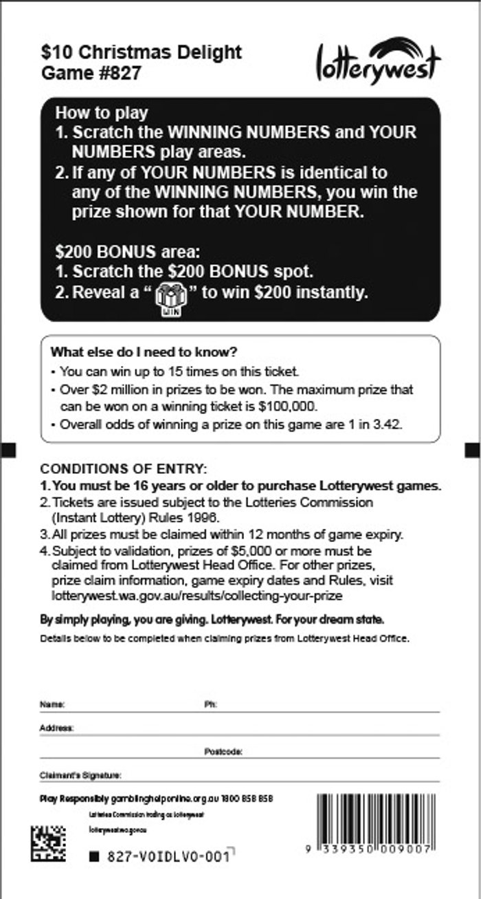 Christmas Delight back ticket preview