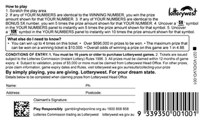 10X The Prize back ticket preview