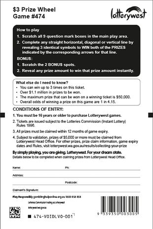 Prize Wheel back ticket preview