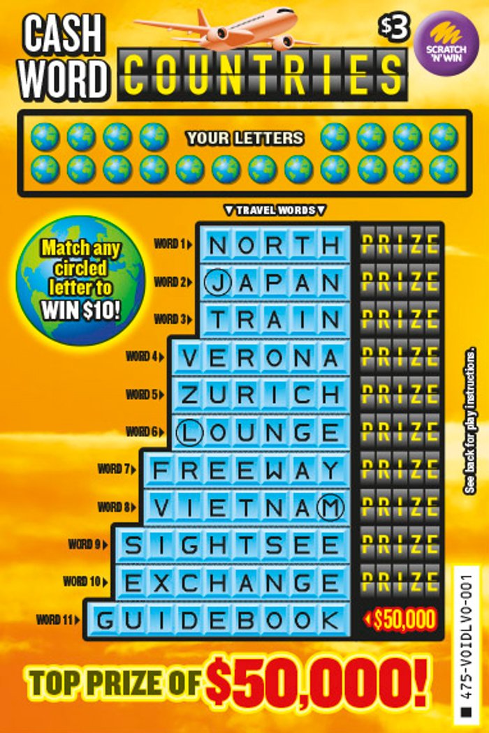 Cash Word Countries front ticket preview