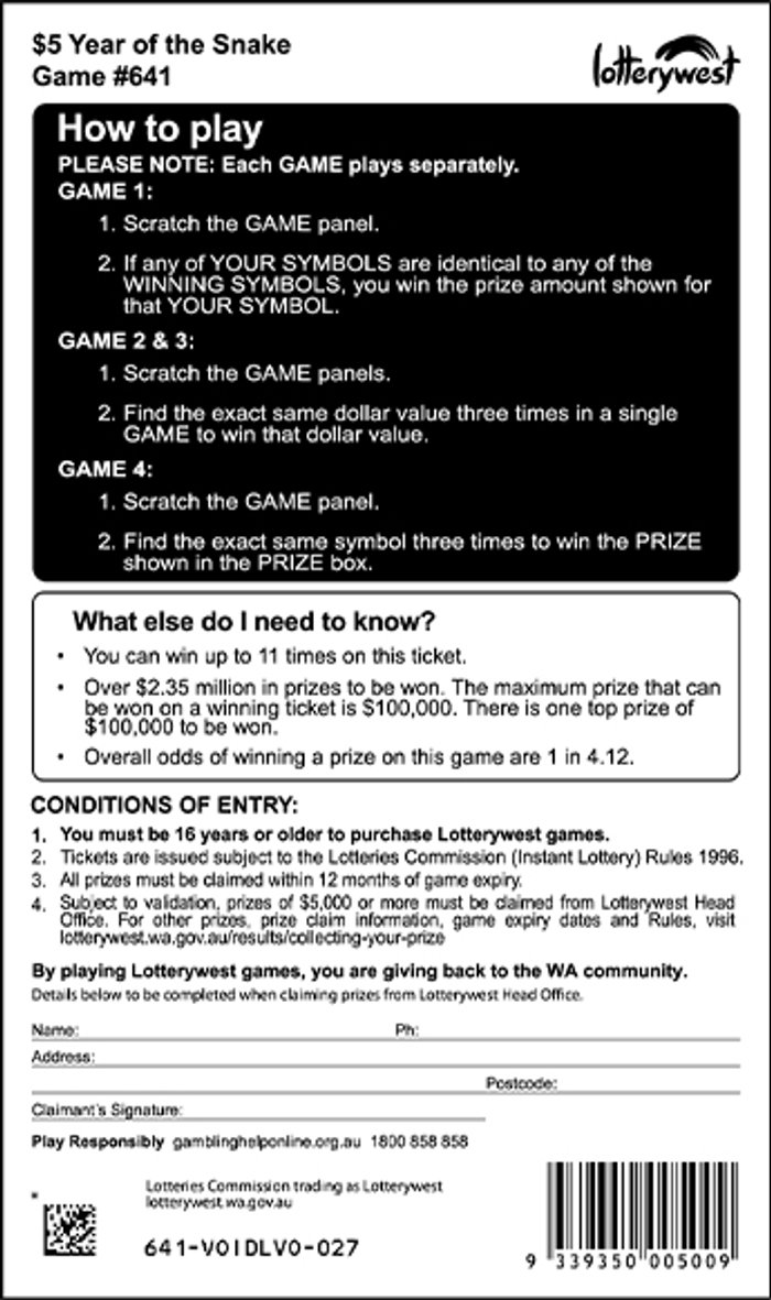 Year of the Snake back ticket preview