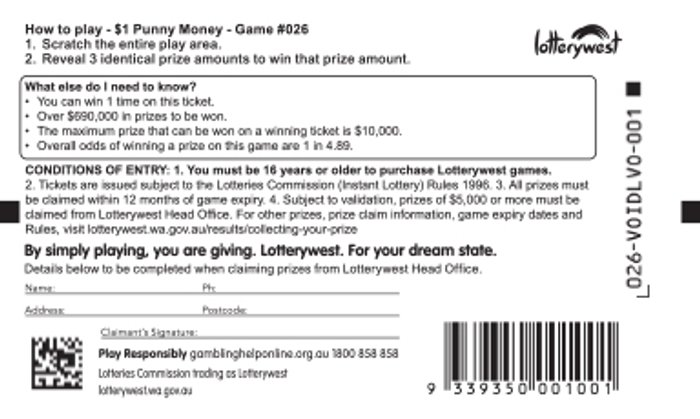 Punny Money back ticket preview