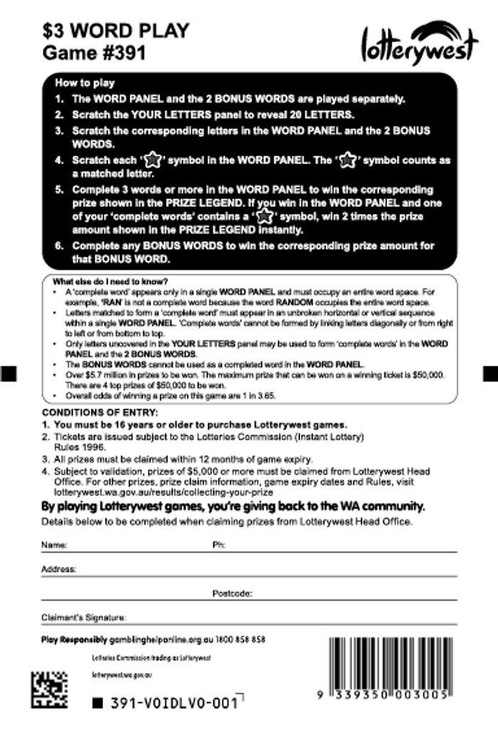 Word Play back ticket preview