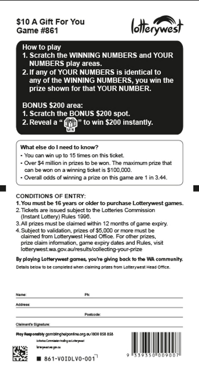 $10 A Gift For You front ticket preview