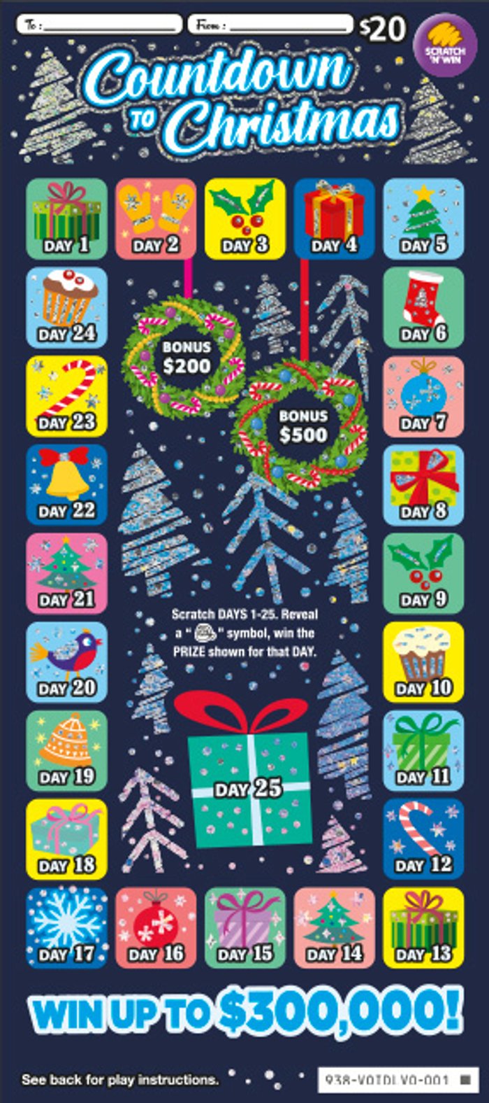 $20 Countdown to Christmas front ticket preview