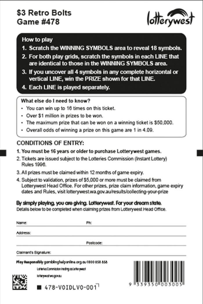 Retro Bolts back ticket preview