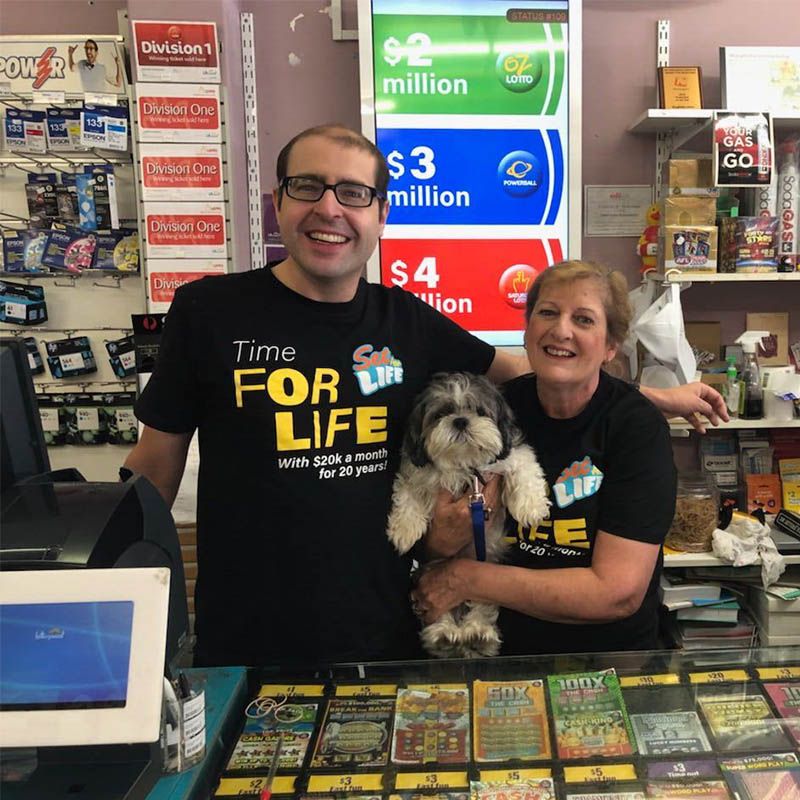 Kingfisher Newsagency's Luke and Christina.