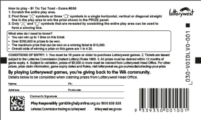 Tic Tac Toad back ticket preview