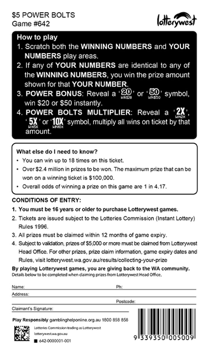 Power Bolts back ticket preview