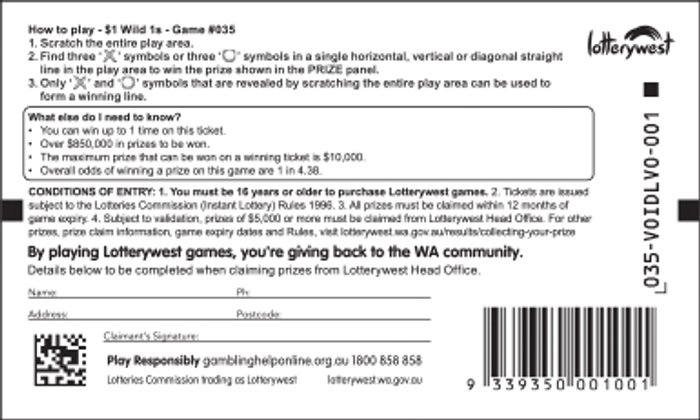 $1 Wild 1s back ticket preview