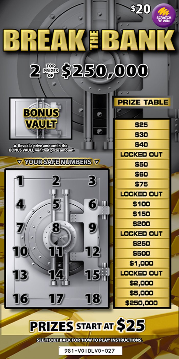 Break the Bank front ticket preview