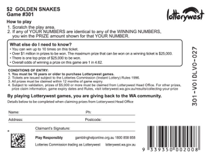 Golden Snakes back ticket preview